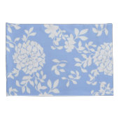 ガーリー、白フェミニンと青のフローラ 枕カバー (裏面-右)