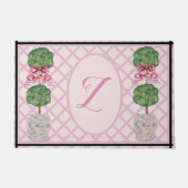 ガーリーChinoiserie Ginger Jar Jars Topiary Doormat ドアマット (正面)