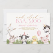 ガーリーFarm Birthday Partyへの招待 招待状 (正面)