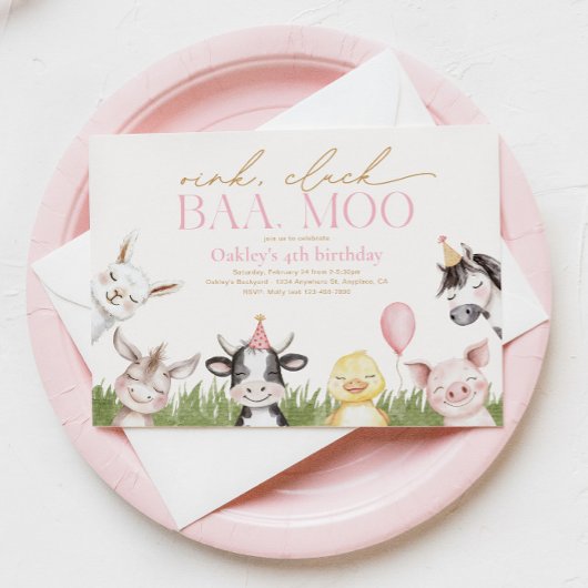 ガーリーFarm Birthday Partyへの招待 招待状