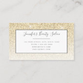 ガーリーGlam金ゴールドグリッターメイクアーティストヘアサロン 名刺 (裏面)