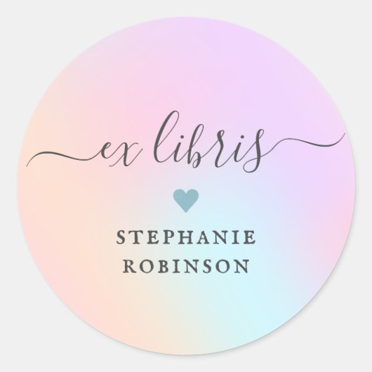 ガーリーlibris蔵書票シール本ラベル ラウンドシール (正面)