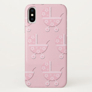 ガーリーPInkベビーキャリッジフローラ iPhone X ケース