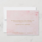 ガーリーPink Marble Scriptビジネスサンキューカード サンキューカード (裏面)