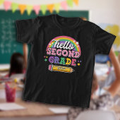 ガーリーRainbow Hello Second Grade with Year Tシャツ