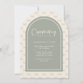 ガーリーSage Green写真卒業発表 招待状 (裏面)