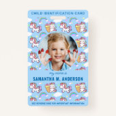 ガーリーUnicornカスタム写真子識別 バッジ (正面)