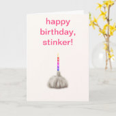 ガールおもしろいガーリックハッピーバースデースティンカーユーモアのある カード (黄色い花)