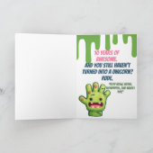 ガールおもしろいゾンビ誕生日 カード (内部)