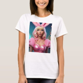 ガールおもしろいビューティフルバニー Tシャツ