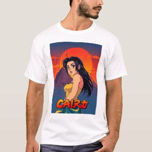 ガールおもしろいヴィンテージポストカードカイロ Tシャツ