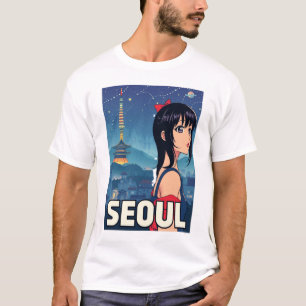 ガールおもしろいヴィンテージポストカードソウル Tシャツ