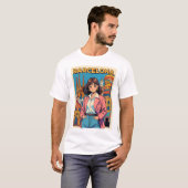 ガールおもしろいヴィンテージポストカードバルセロナ Tシャツ (正面フル)