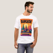 ガールおもしろいヴィンテージポストカードバンコク Tシャツ (正面フル)