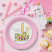 ガールお洒落カエル |パーソナライズされた誕生日 ペーパープレート (パーティー)