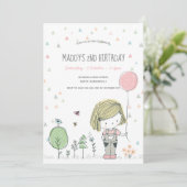 ガールお洒落キッズトドラーズ誕生日招待状 招待状 (スタンド正面)