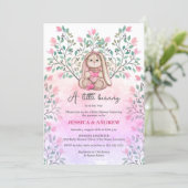 ガールお洒落バニーフローラベビーシャワー 招待状 (スタンド正面)