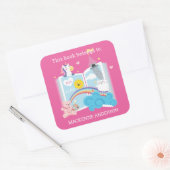 ガールお洒落蔵書票 スクエアシール (封筒)