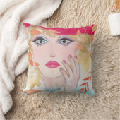 ガールお洒落顔ハンドピカラフルンク クッション (ブランケット)