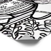 ガールかわいらしズ読秋カラーリングページ白黒 ポスター (角)