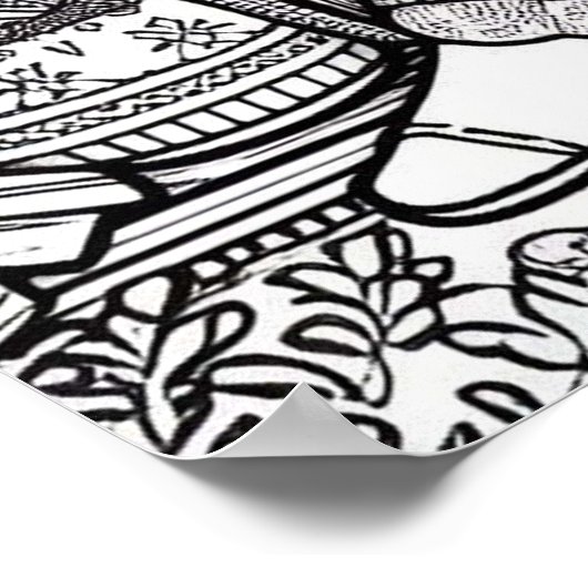 ガールかわいらしズ読秋カラーリングページ白黒 ポスター (角)