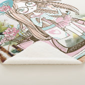 ガールかわいらしドードルスクーターパーソナライズされた名 シェルパブランケット (3/4)