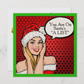 ガールかわいらしレトロアポップ・アートのートクリスマス招待状 招待状 (正面/裏面)