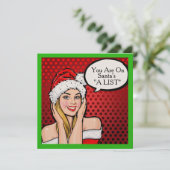 ガールかわいらしレトロアポップ・アートのートクリスマス招待状 招待状 (スタンド正面)