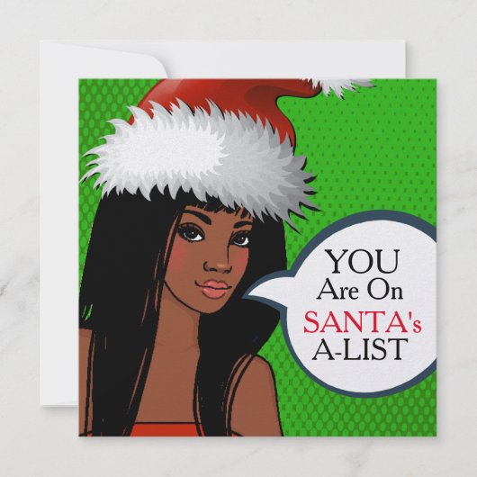 ガールかわいらしレトロアポップ・アートのートクリスマス招待状 招待状 (正面)