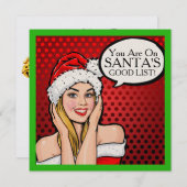 ガールかわいらしレトロアポップ・アートのートクリスマス招待状 招待状 (正面/裏面)