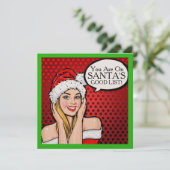 ガールかわいらしレトロアポップ・アートのートクリスマス招待状 招待状 (スタンド正面)