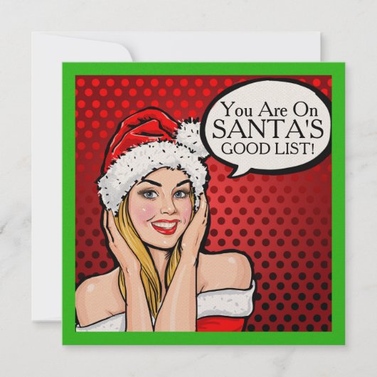 ガールかわいらしレトロアポップ・アートのートクリスマス招待状 招待状 (正面)