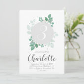 ガールかわいらし誕生日フローラ月桂樹 招待状 (スタンド正面)