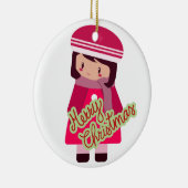 ガールかボーイメリークリスマスオーナメント セラミックオーナメント (右)