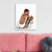 ガールとココナッツ離れズキャンバス印刷 キャンバスプリント (インサイチュ (リビング))