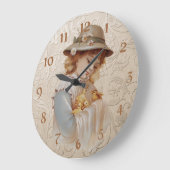 ガールとベビーダックス ラージ壁時計 (傾斜)