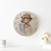 ガールとベビーダックス ラージ壁時計 (ホーム)