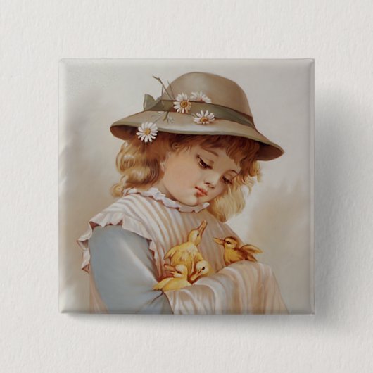 ガールとベビーダックス 缶バッジ (正面)