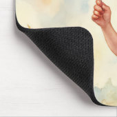 ガールのハート吹バブルの水色 マウスパッド (コーナー)