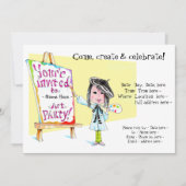 ガールのバースデーパーティ招待状 招待状 (正面)