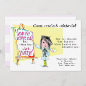 ガールのバースデーパーティ招待状 招待状 (正面/裏面)