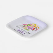 ガールの妖精のキノコの虹の誕生日 ペーパープレート (傾斜あり)