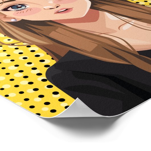 ガールはっきりしたアポップ・アートのート ポスター (角)