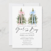 ガールまたは少年の冬のジェンダーのリビール招待状 招待状 (正面)