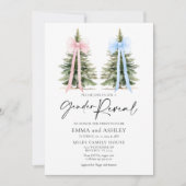 ガールまたは少年の冬のジェンダーのリビール招待状 招待状 (正面)