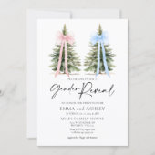 ガールまたは少年の冬のジェンダーのリビール招待状 招待状 (正面)