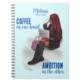 ガールやる気を起こさせるボスブルースパイラルフォトノートブック ノートブック (正面)