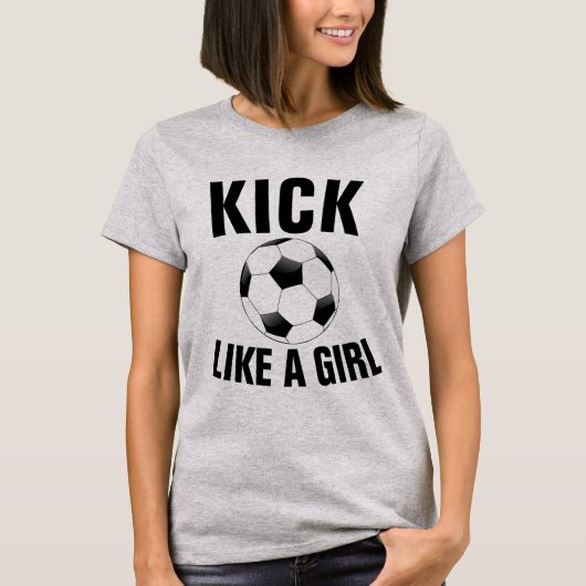 ガールらしくキック！ サッカーTシャツ Tシャツ (正面)