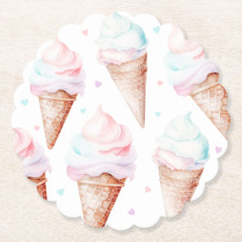 ガールアイスクリーム誕生日パーティー ペーパーコースター