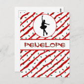 ガールアイススケートで滑るクリスマス散水パーソナライズされた ポストカード (正面/裏面)